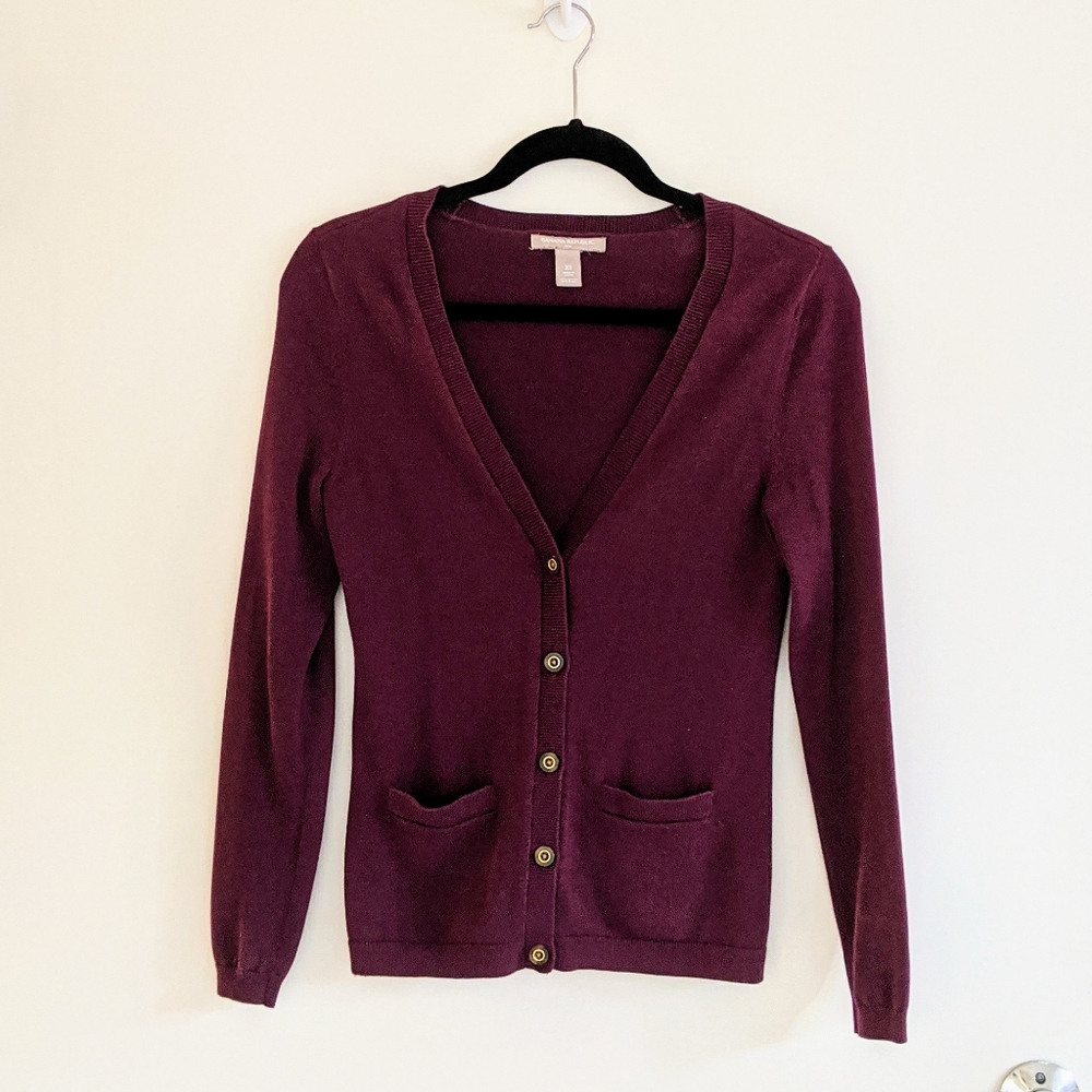 Banana Republic Maroon / Dark Red Cardigan XS